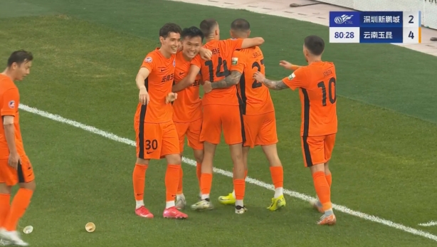 玉昆4-2領(lǐng)先新鵬城！杜加利奇冒頂，徐宏杰得球抽射破門