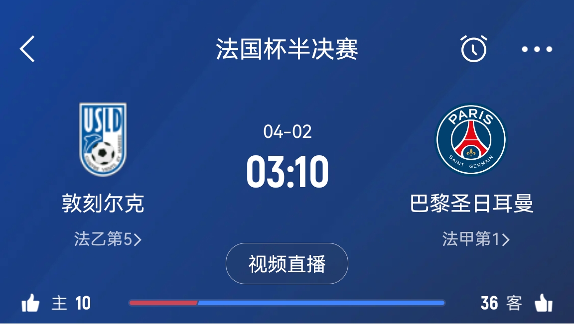 繼續(xù)大撤退？法國(guó)杯半決賽敦刻爾克挑戰(zhàn)巴黎，此前連續(xù)逆轉(zhuǎn)法甲隊(duì)